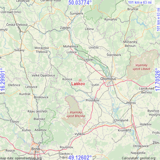 Laškov on map