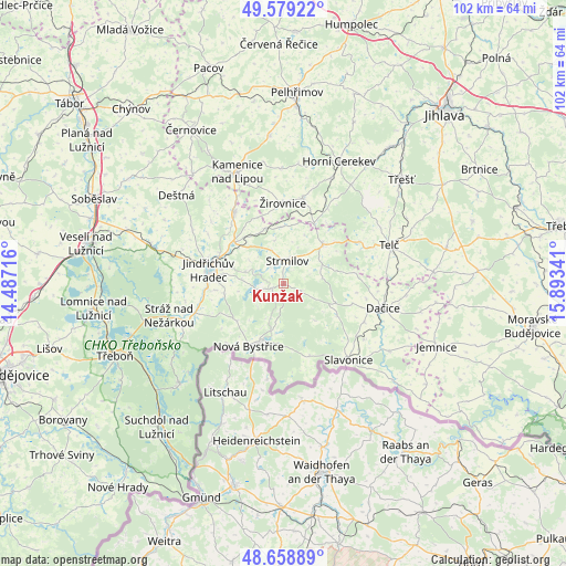 Kunžak on map