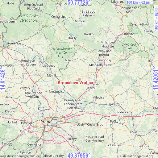 Kropáčova Vrutice on map
