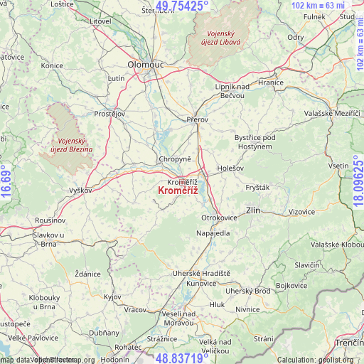 Kroměříž on map