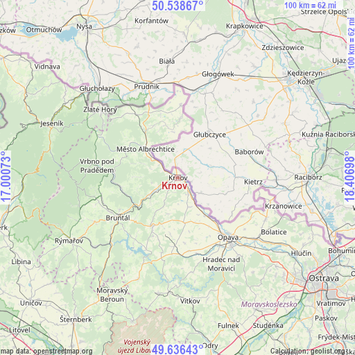 Krnov on map
