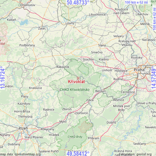 Křivoklát on map