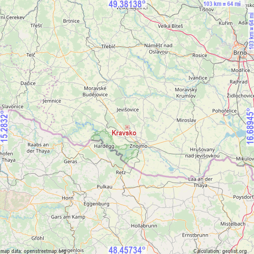 Kravsko on map