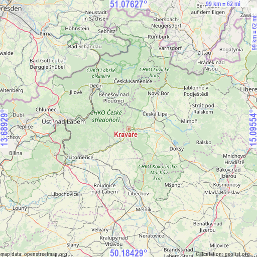 Kravaře on map