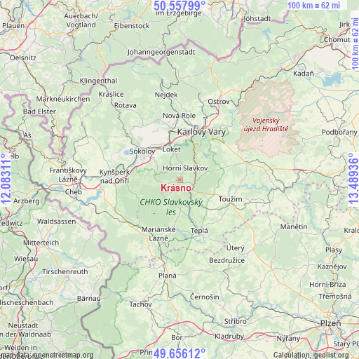 Krásno on map