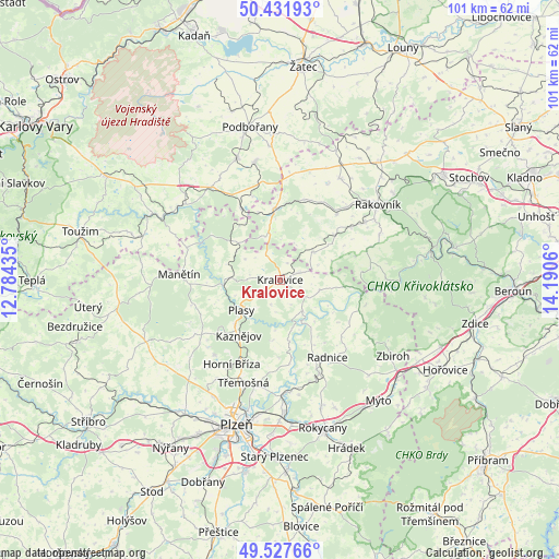 Kralovice on map