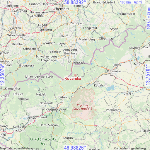 Kovářská on map