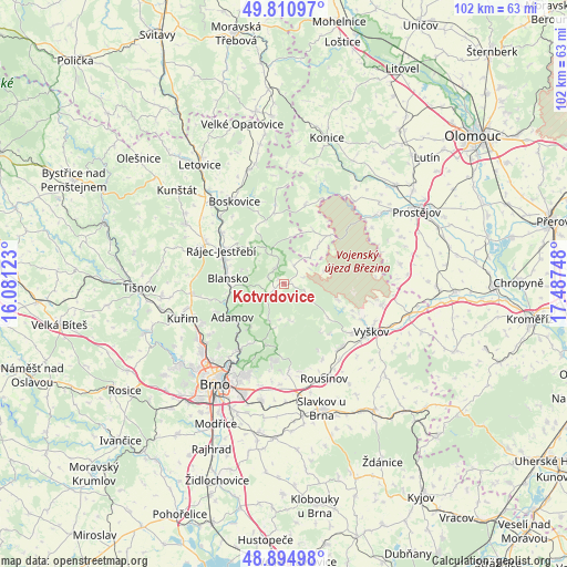 Kotvrdovice on map