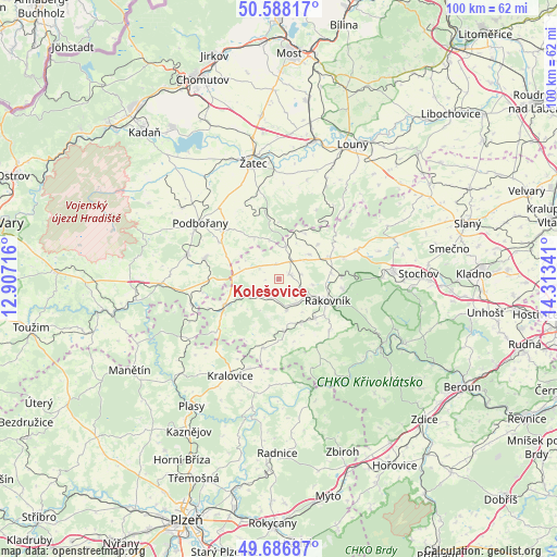 Kolešovice on map