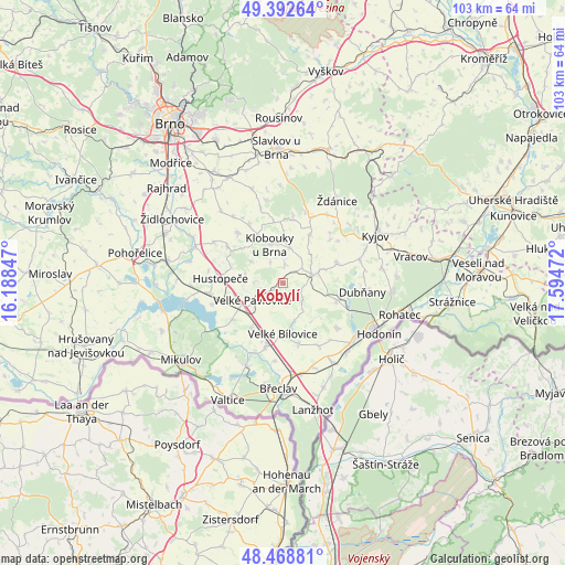 Kobylí on map