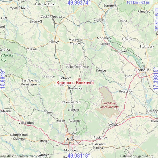 Knínice u Boskovic on map