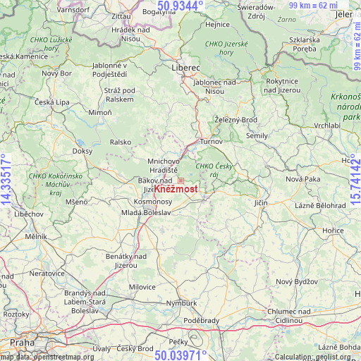 Kněžmost on map