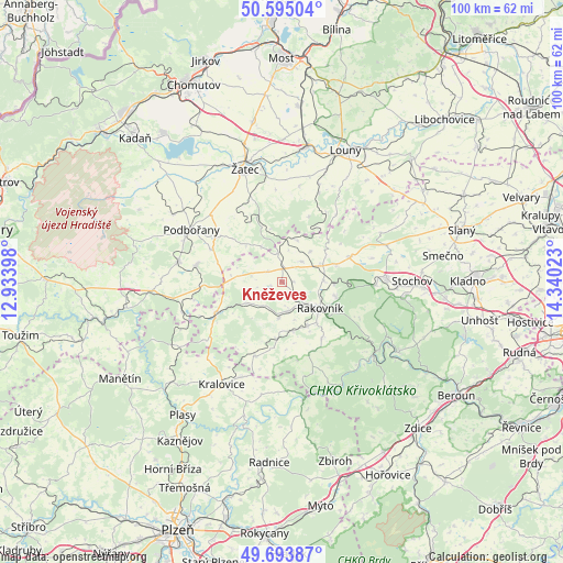 Kněževes on map