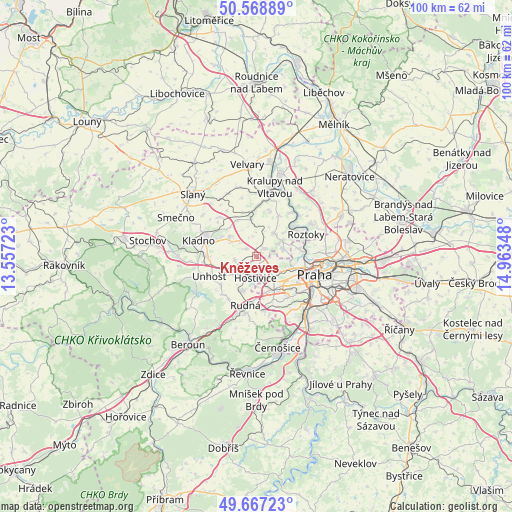 Kněževes on map