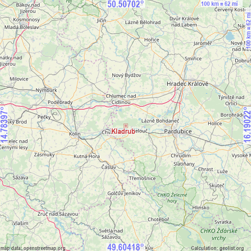 Kladrub on map