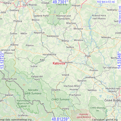 Katovice on map