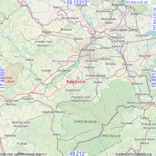 Kateřinice on map