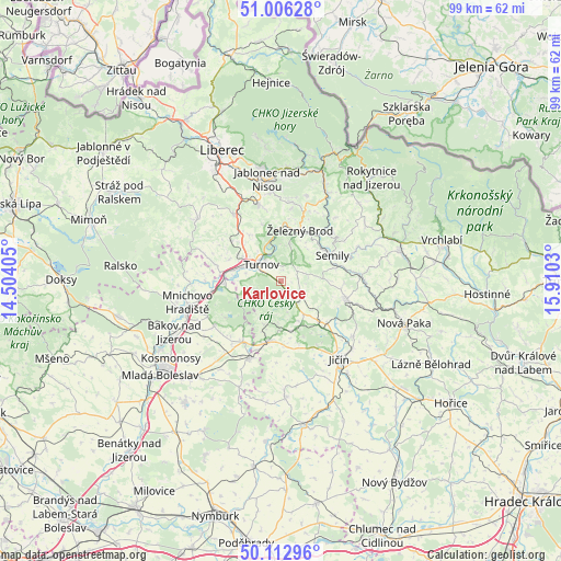 Karlovice on map