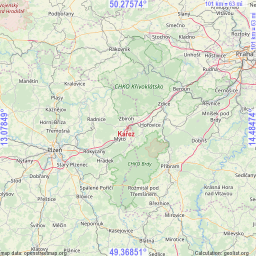 Kařez on map