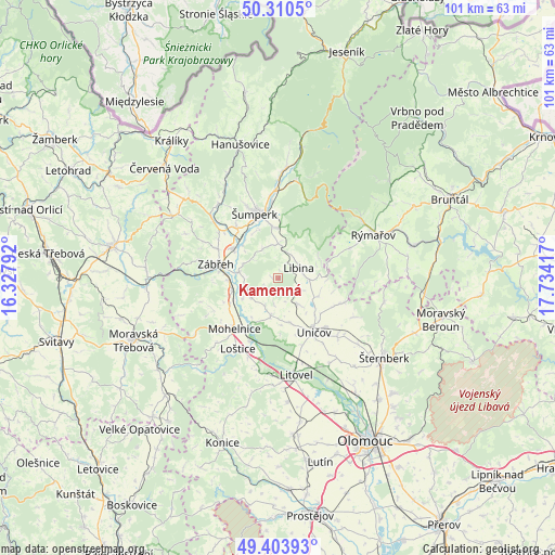 Kamenná on map