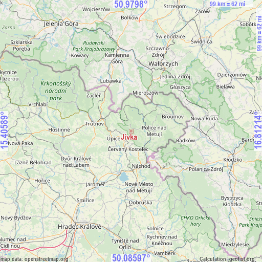 Jívka on map