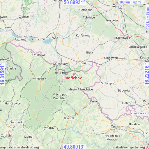 Jindřichov on map