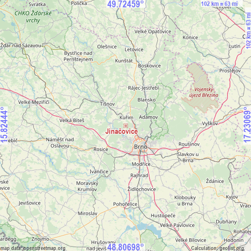 Jinačovice on map