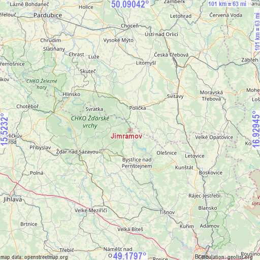 Jimramov on map