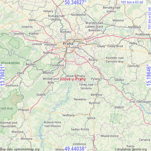 Jílové u Prahy on map