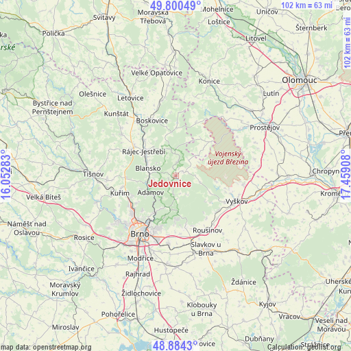 Jedovnice on map