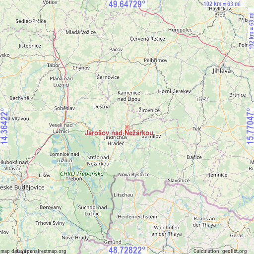 Jarošov nad Nežárkou on map
