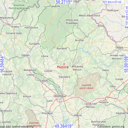 Hůzová on map