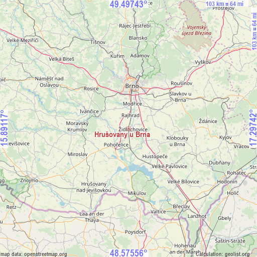 Hrušovany u Brna on map