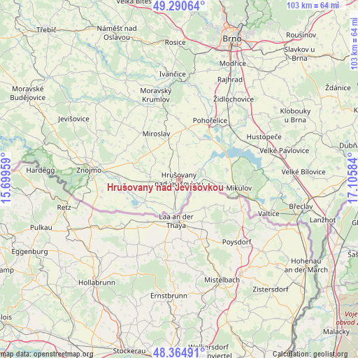 Hrušovany nad Jevišovkou on map