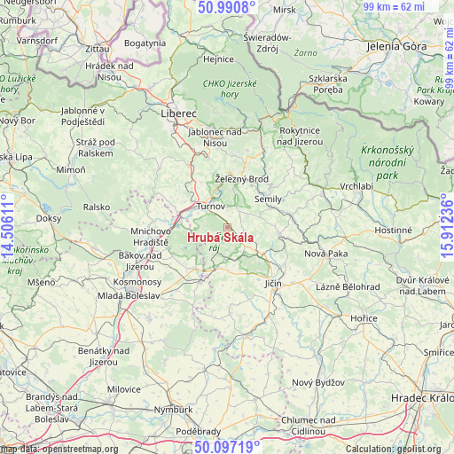 Hrubá Skála on map