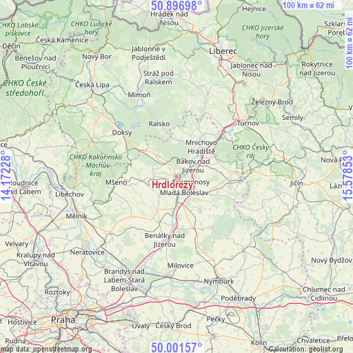 Hrdlořezy on map