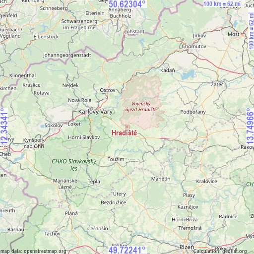 Hradiště on map