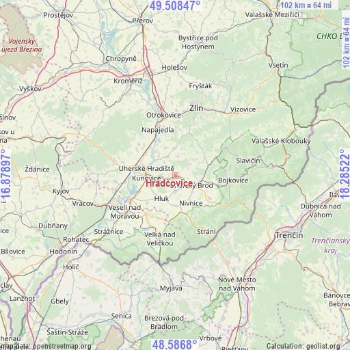 Hradčovice on map