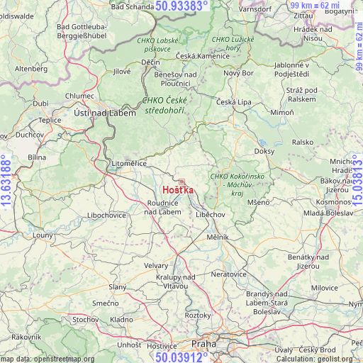 Hošťka on map