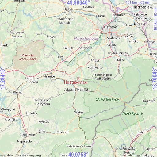 Hostašovice on map