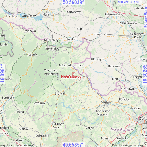 Hošťálkovy on map