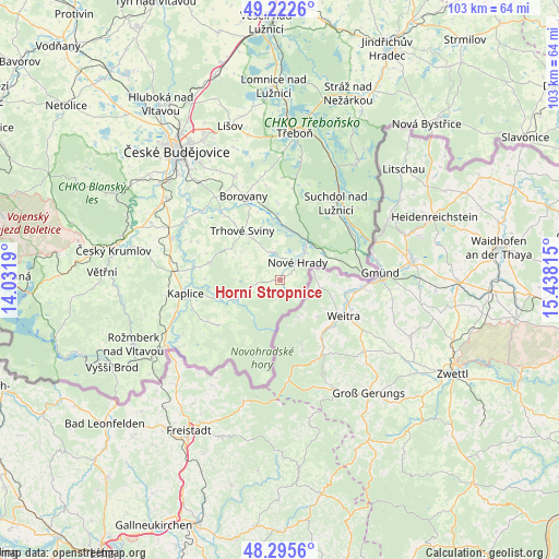 Horní Stropnice on map