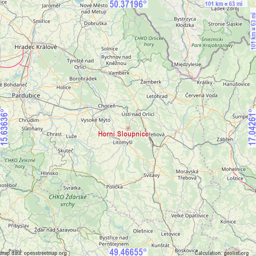 Horní Sloupnice on map