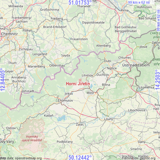 Horní Jiřetín on map