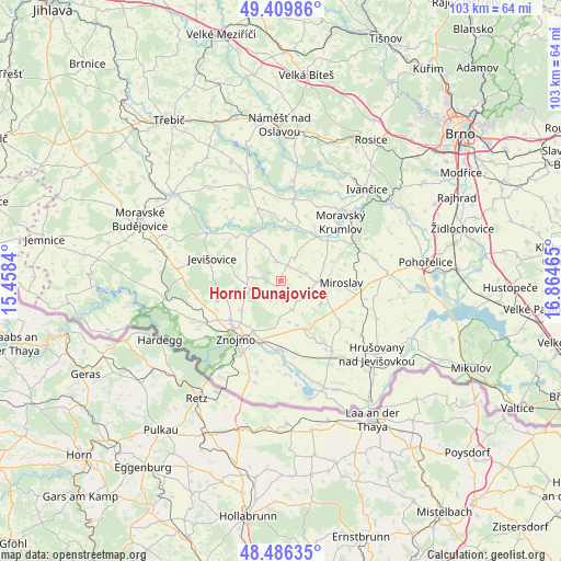 Horní Dunajovice on map