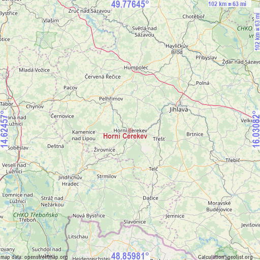 Horní Cerekev on map