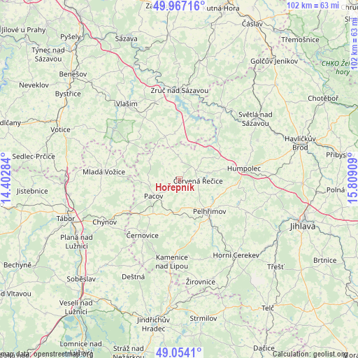 Hořepník on map