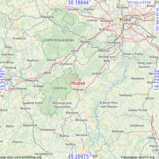 Hluboš on map