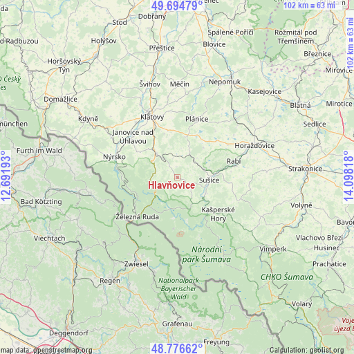 Hlavňovice on map