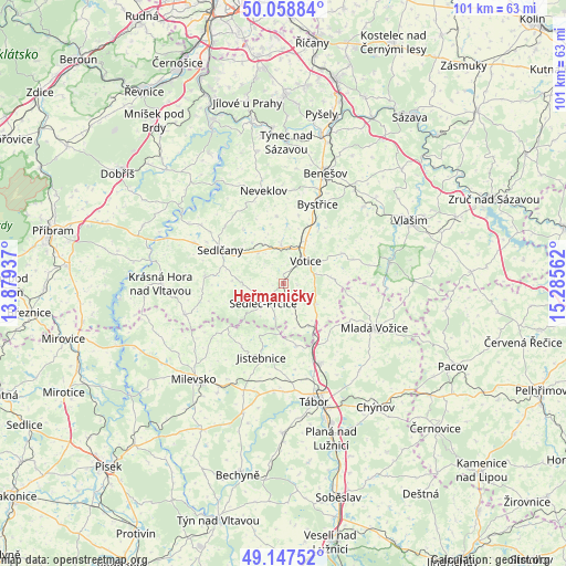 Heřmaničky on map